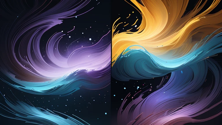 YouTubeショートの昼向け動画と夜向け動画の違いを示す抽象的な比較イラスト。明るい昼の雰囲気と落ち着いた夜の雰囲気の対比。
